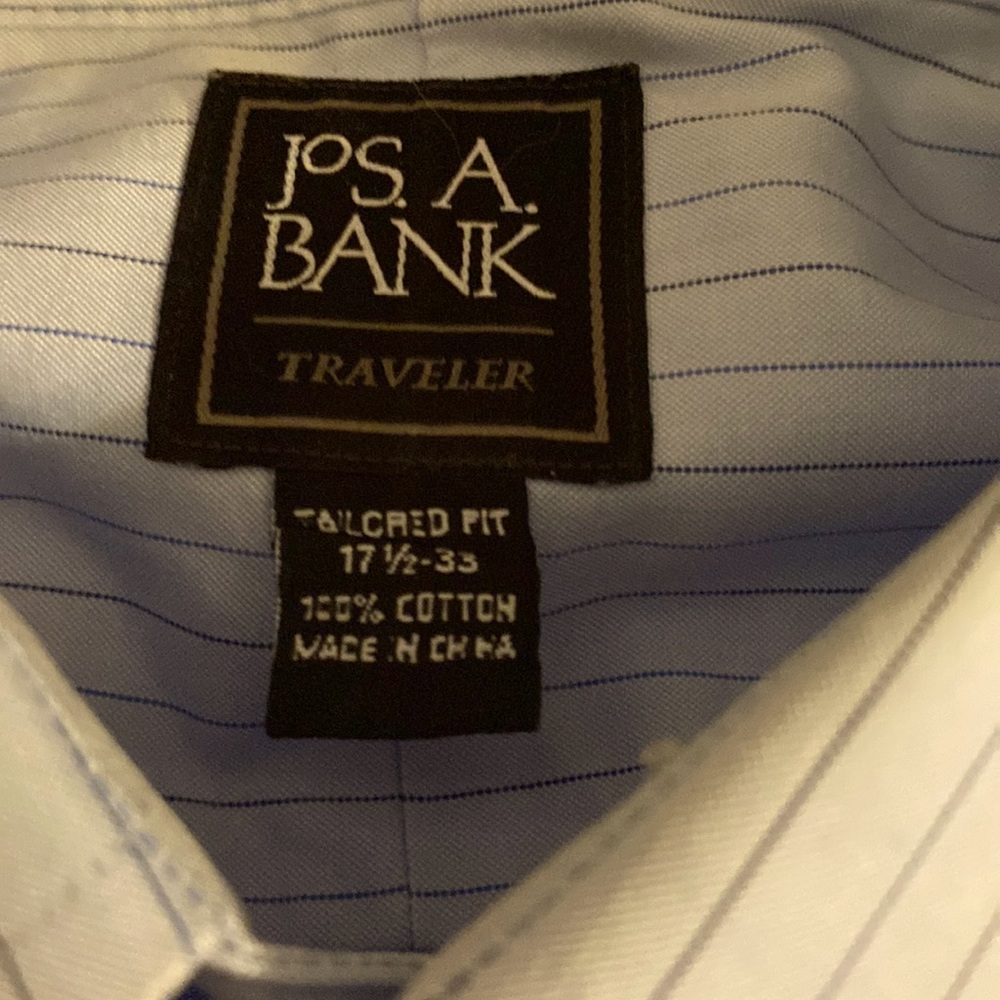 Jos A Bank long sleeve blue striped shirt